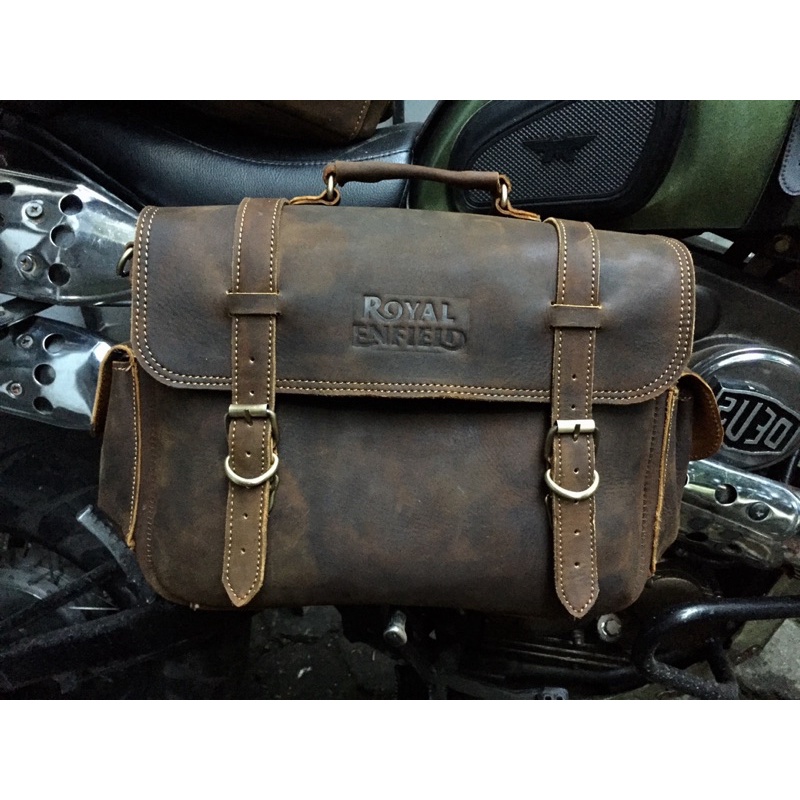 tas kulit royal enfield dan motor custom , sidebag royal enfield , tas samping royal enfield