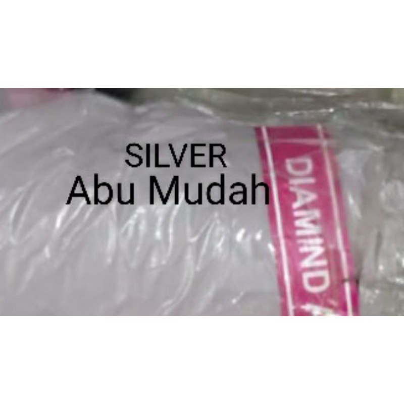 Pashmina Diamond Ceruty 180x75 Halus Premium Jahit Tepi Hitam Pasmina Panjang Basic Non Instan Sleman Jogja-Pashmina Silver