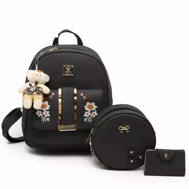 DK_AXEE - Tas Ransel GOLDEN POLOS Fasion Anak Sekolah / Sehari hari