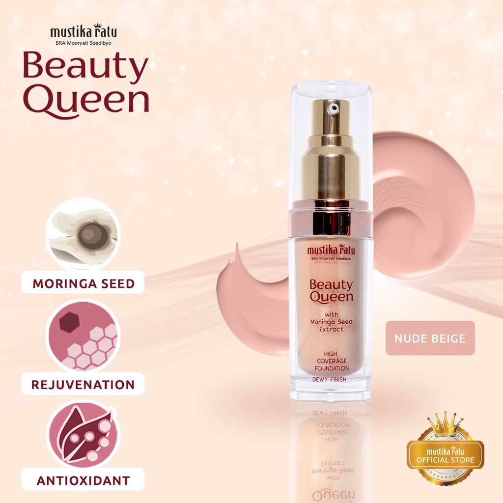 MUSTIKA RATU Beauty Queen High Coverage Foundation Dewy | Matte Finish 35ml