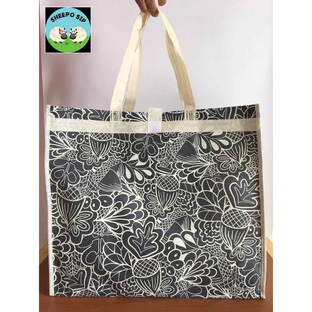 TAS GOODIEBAG SPUNBOND LEBARAN 40x35x21 BATIK TAS BELANJA LIPAT TAS SEMBAKO TAS PARSEL LEBARAN KUAT