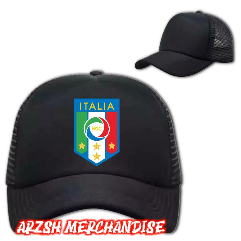 Topi Timnas Italia - Topi Trucker Logo Timnas Italia