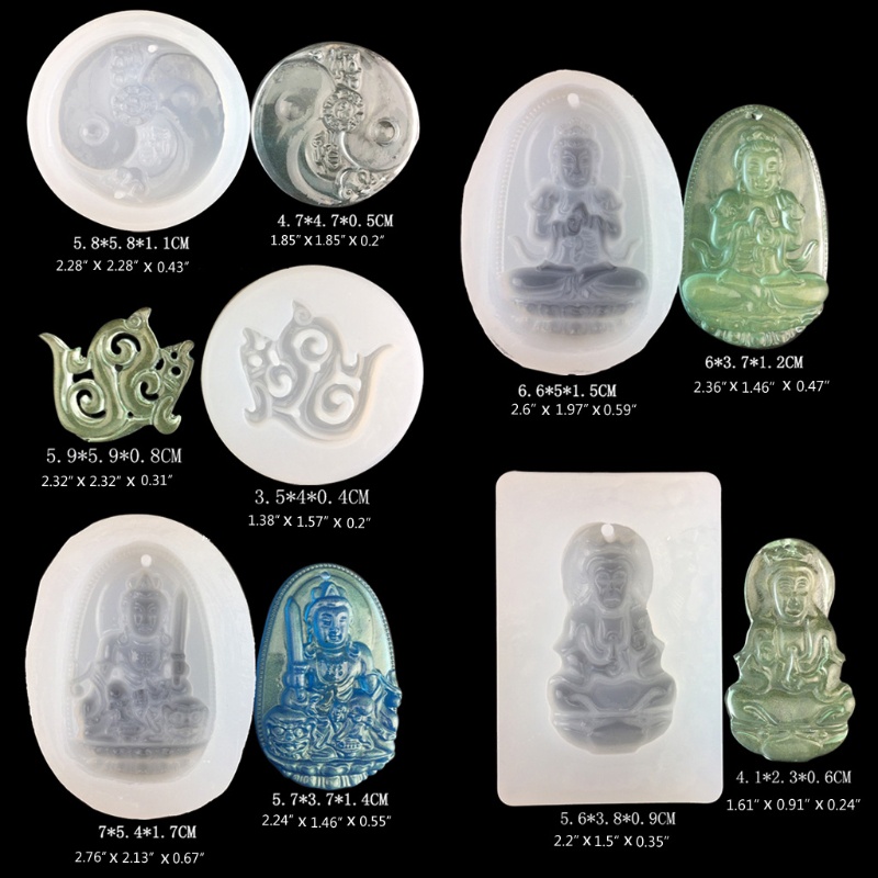 SIY  10 Styles Guanyin Buddha Chinese Traditional Amulet Resin Casting Mold Kit Tools