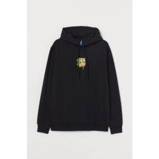 HOODIE H&M SPONGEBOB BLACK PRIA/WANITA