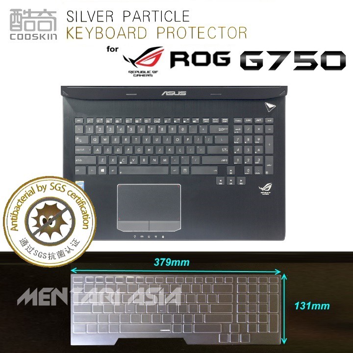 Keyboard Protector for ASUS ROG G750 : COOSKIN Nano Silver Anti Bacterial
