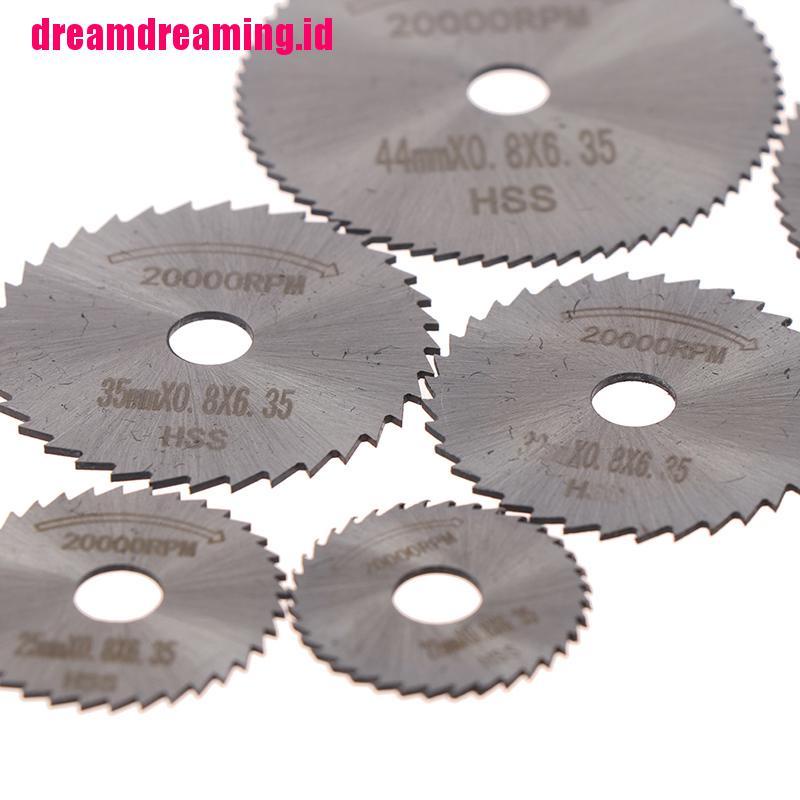 (dreamdreaming.id) 7pcs / Set Mata Pisau Gergaji Mandrel Bahan HSS Untuk Rotary Tool