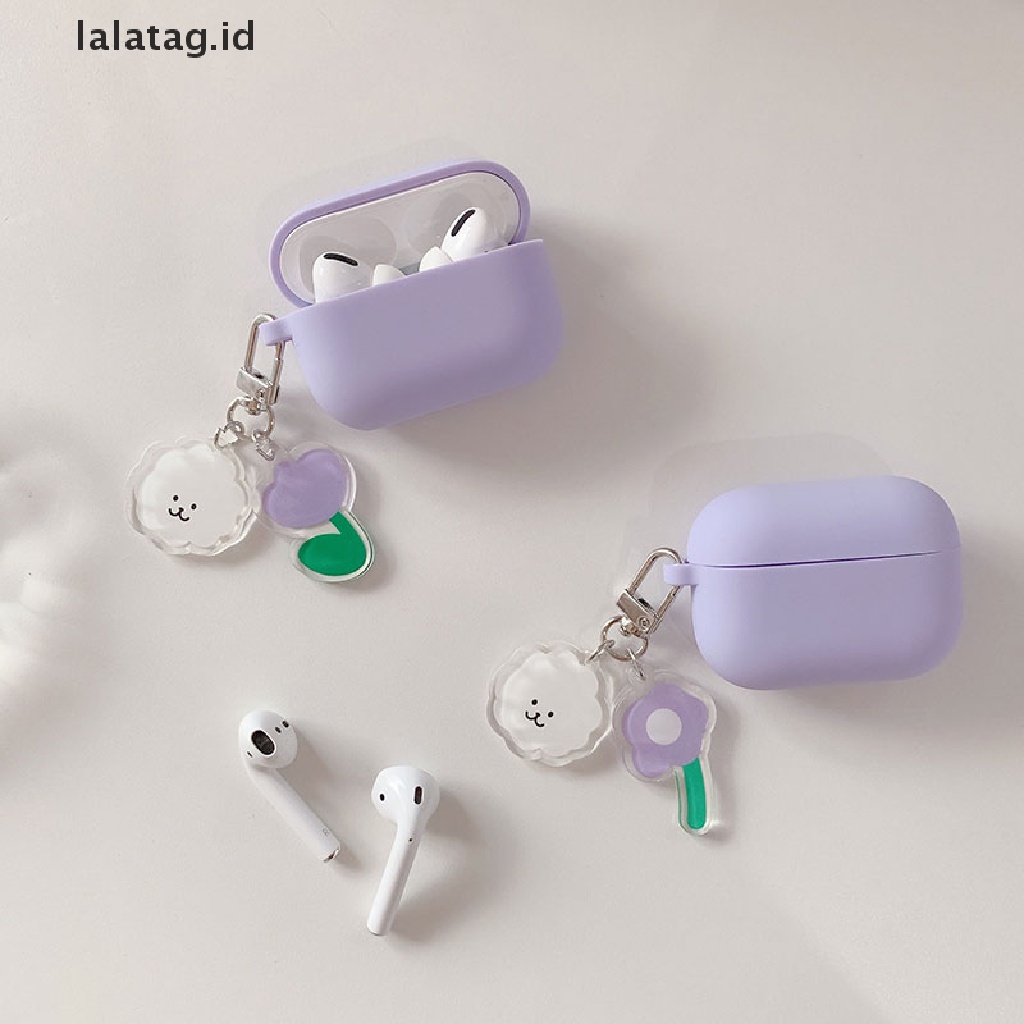 (lalatag) Casing Silikon Motif Kartun Beruang + Gantungan Kunci Untuk Simpan Earphone Wireless Bluetooth Apple AirPods 1 / 2 / 3 pro