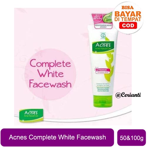 ACNES FACIAL FACE WASH COMPLETE WHITE 50 &amp; 100 GR PEMBERSIH WAJAH_Cerianti