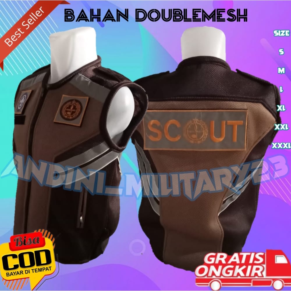 Rompi Pramuka / Rompi Scout Original Terbaru / Rompi Polisi / Rompi tactikal COKELAT / Rompi Pramuka