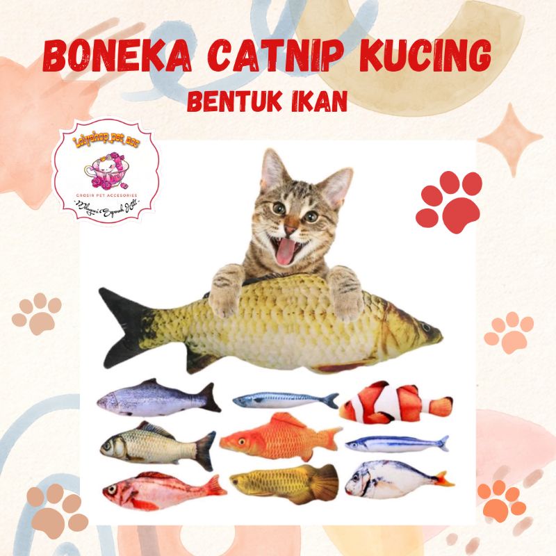 BONEKA CATNIP KUCING BENTUK IKAN