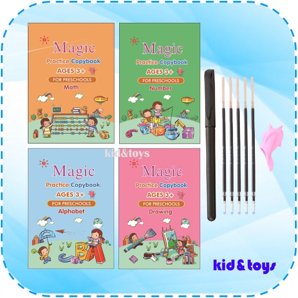 

Buku Ajaib Pra Sekolah Sank Magic Book Tulisan Otomatis Terhapus Buku Reusable GRATIS Pena Ajaib Buku Belajar Paud Pintar Menulis Ajaib
