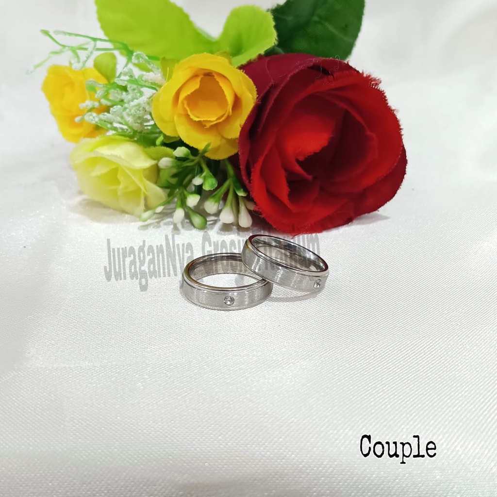 CINCIN Titanium PART 3SILVER COUPLE/PASANGAN  perhiasan fashion Korea anti karat&amp;anti luntur