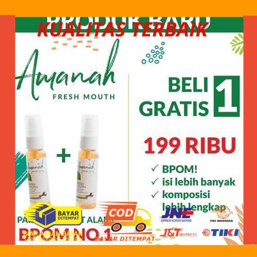 BISA COD PARFUM ANTI BAU MULUT AMANAH SPRAY MOUTH BELI 1 GRATIS 1 ORIGINAL