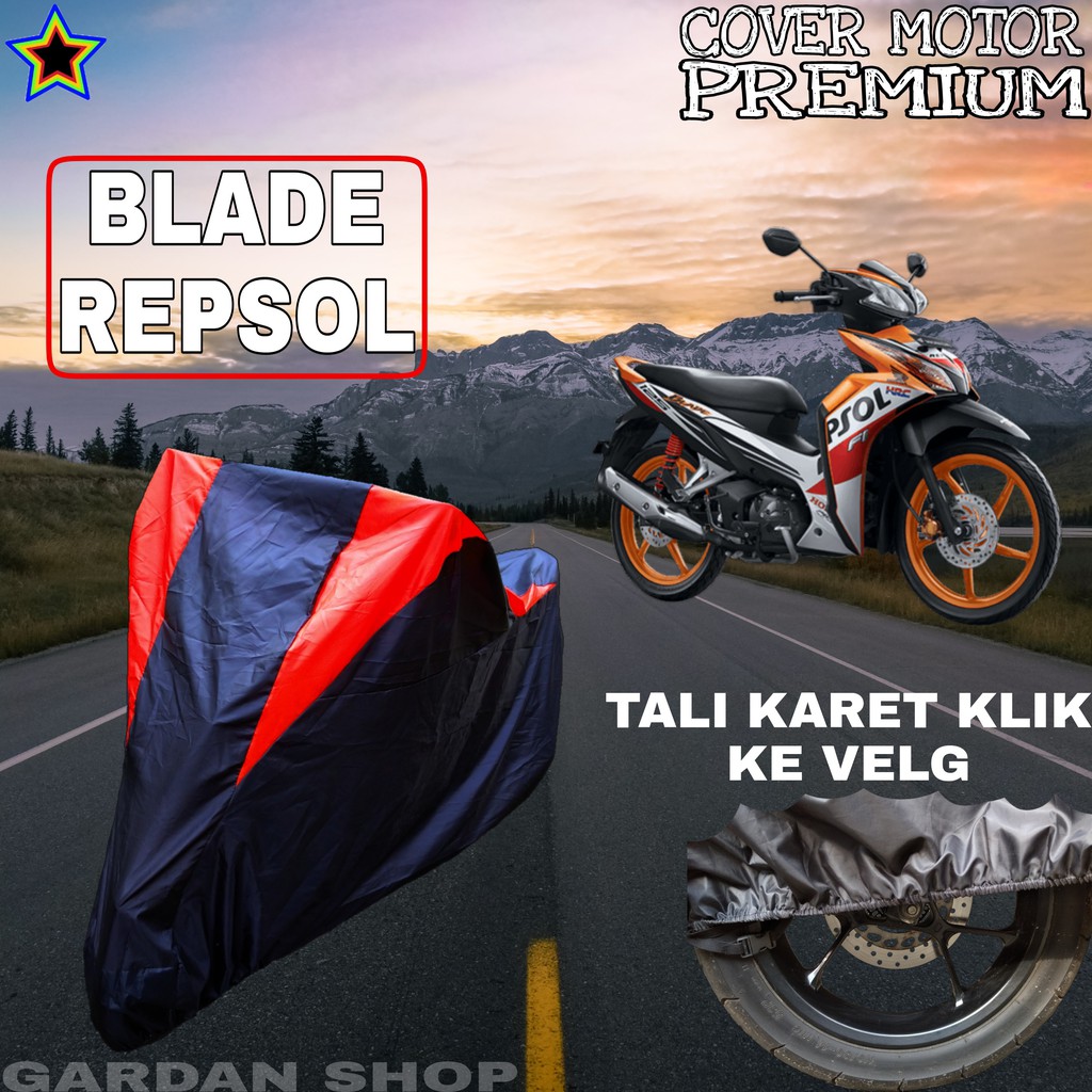 Sarung Motor BLADE REPSOL Hitam MERAH Body Cover Penutup Pelindung Motor Blade PREMIUM