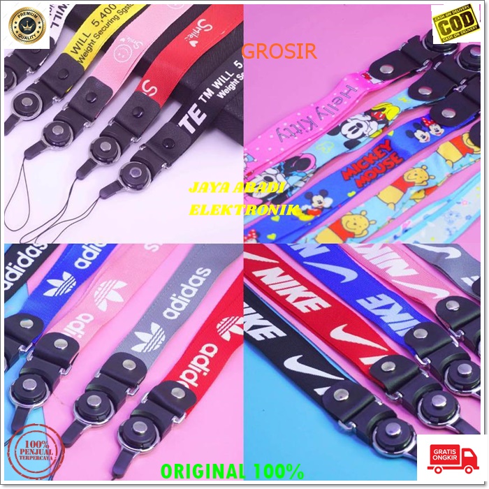 J293 TALI GANTUNGAN HANDPHONE LEHER DADA STRAP PANJANG NAME TECH TEBAL DAN KUAT gantungan handphone pita leher dada strap panjang rope name kalung gadget gantungan badan holder universal multi ikat bisa untuk segala jenis handphon yang ada tempat pita