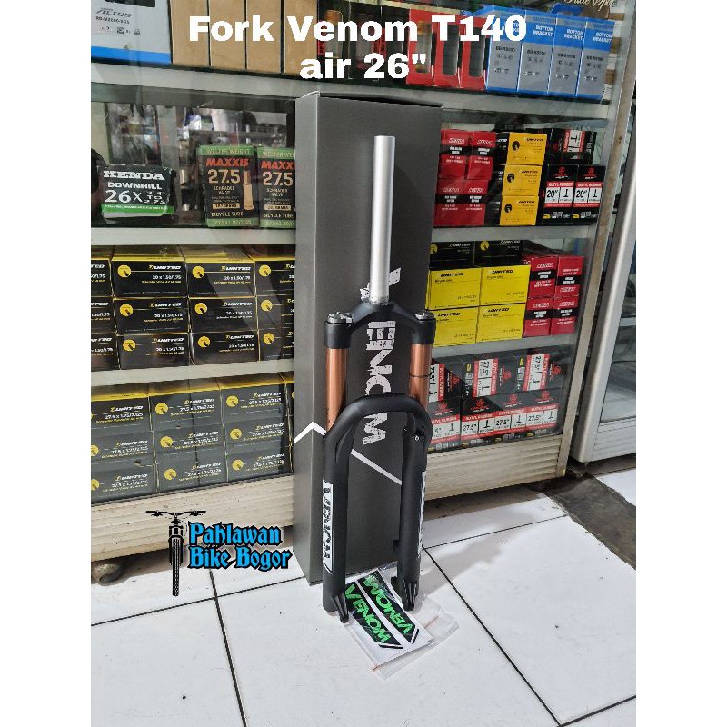 Fork sepeda MTB 26 Venom Travel 140mm angin air suspension