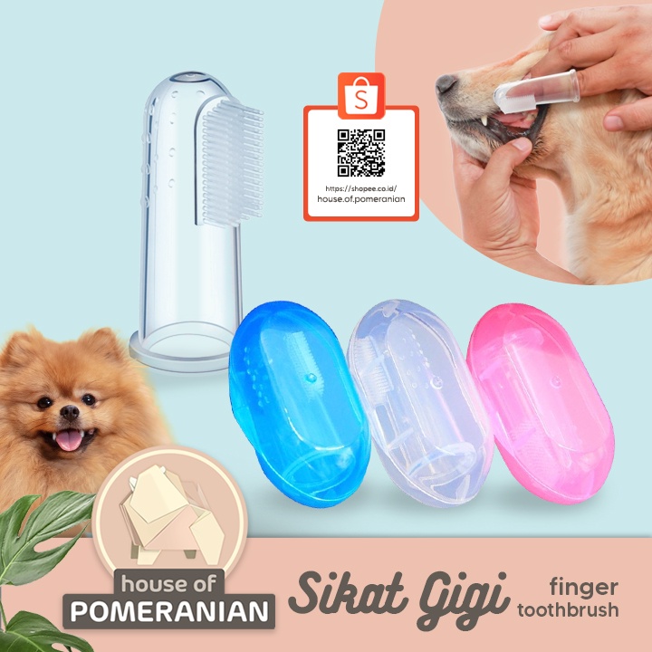 Sikat gigi anjing kucing. Pet dog cat finger tooth brush silikon rubber