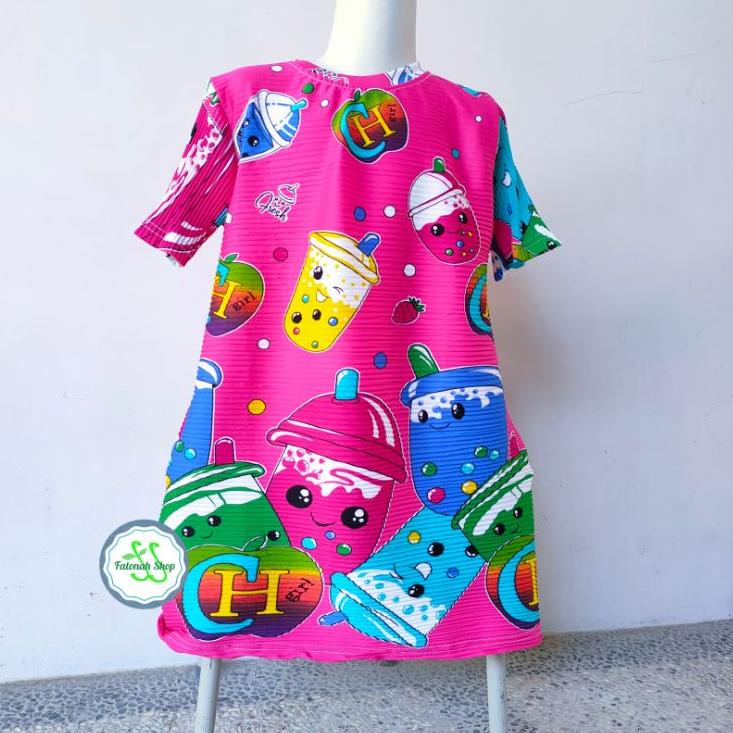 READY Dress TURUN NAIK boba anak 1 2 3 4 5 6 7 8 9 tahun cewek perempuan baju viral anak mentul mant