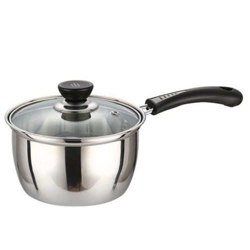 Milk Pot Panci Susu 16cm Stainless - Panci Susu Milk Pot Stainless 16 Cm Tutup Kaca
