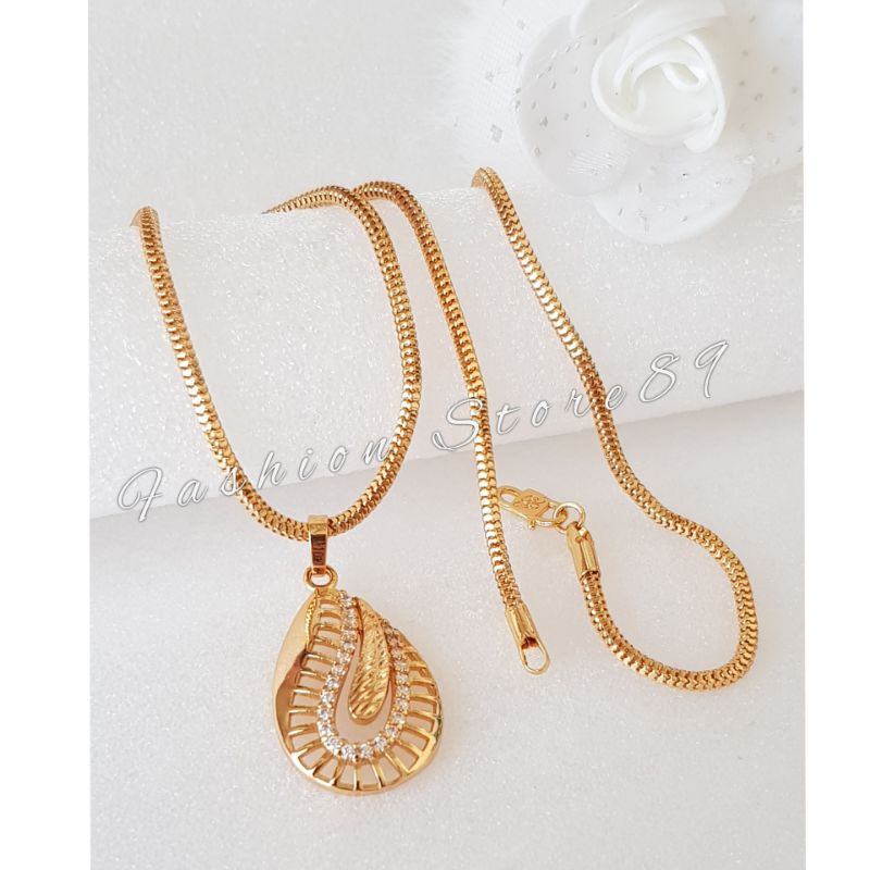 kalung Fashion Dewasa import perhiasan lapis emas 18k model kalung milano