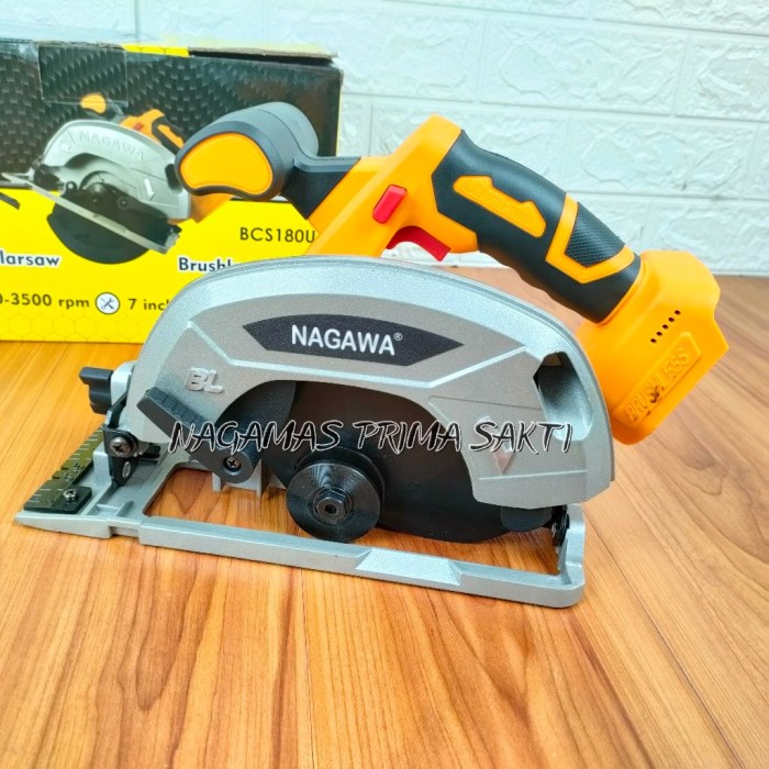 Mesin Gergaji Baterai Nagawa Bcs180U Cordless Circular Saw 7Inch