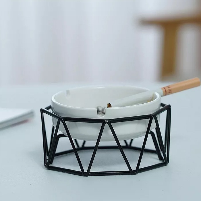 Asbak Keramik Aesthetic Asbak Rokok Cerutu Keramik Desain Unik Hollow Out Ashtray