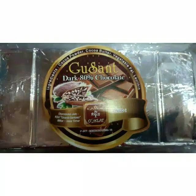 

Dark Chocolate 80% Blok 250Gram - Kampung Coklat Blitar