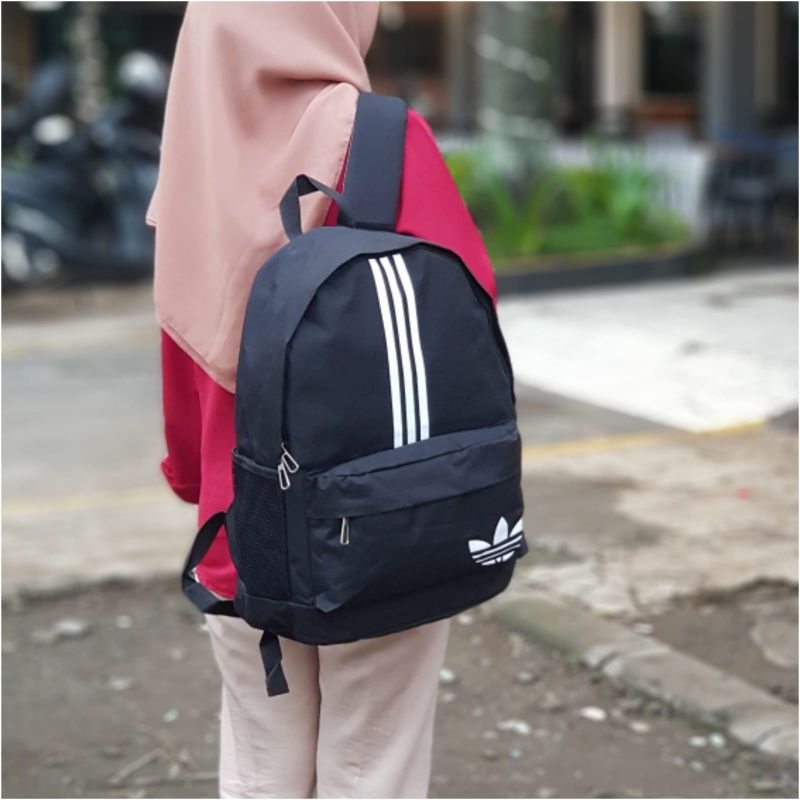 Tas ransel adidas Pria Tas Sekolah Ransel Wanita Pelajar Perguruan Ransel Laptop Trendi Tas Wanita