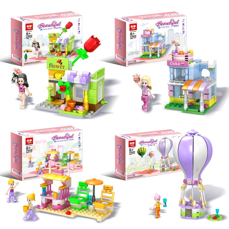 Mainan Lego 4 in 1 Bricks Coffee Shop Barbie Edukasi Anak DIY