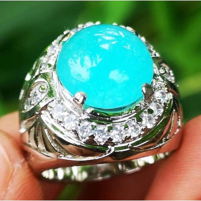 Batu akik natural bacan bluish green