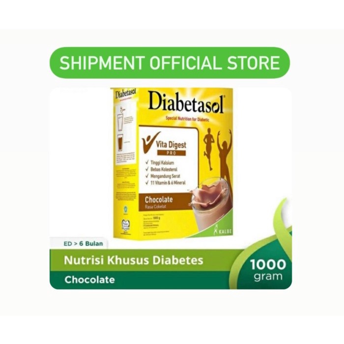 

Ee510 Diabetasol Chocolate 2X500Gr Coklat 1000 Jumbo Besar 1 Kilogram Susu - Packingekonomis