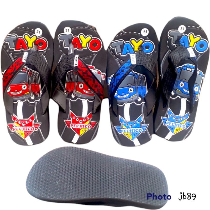 Sandal Anak Laki Laki Terlaris Motif Tayo Asli press timbul jb893