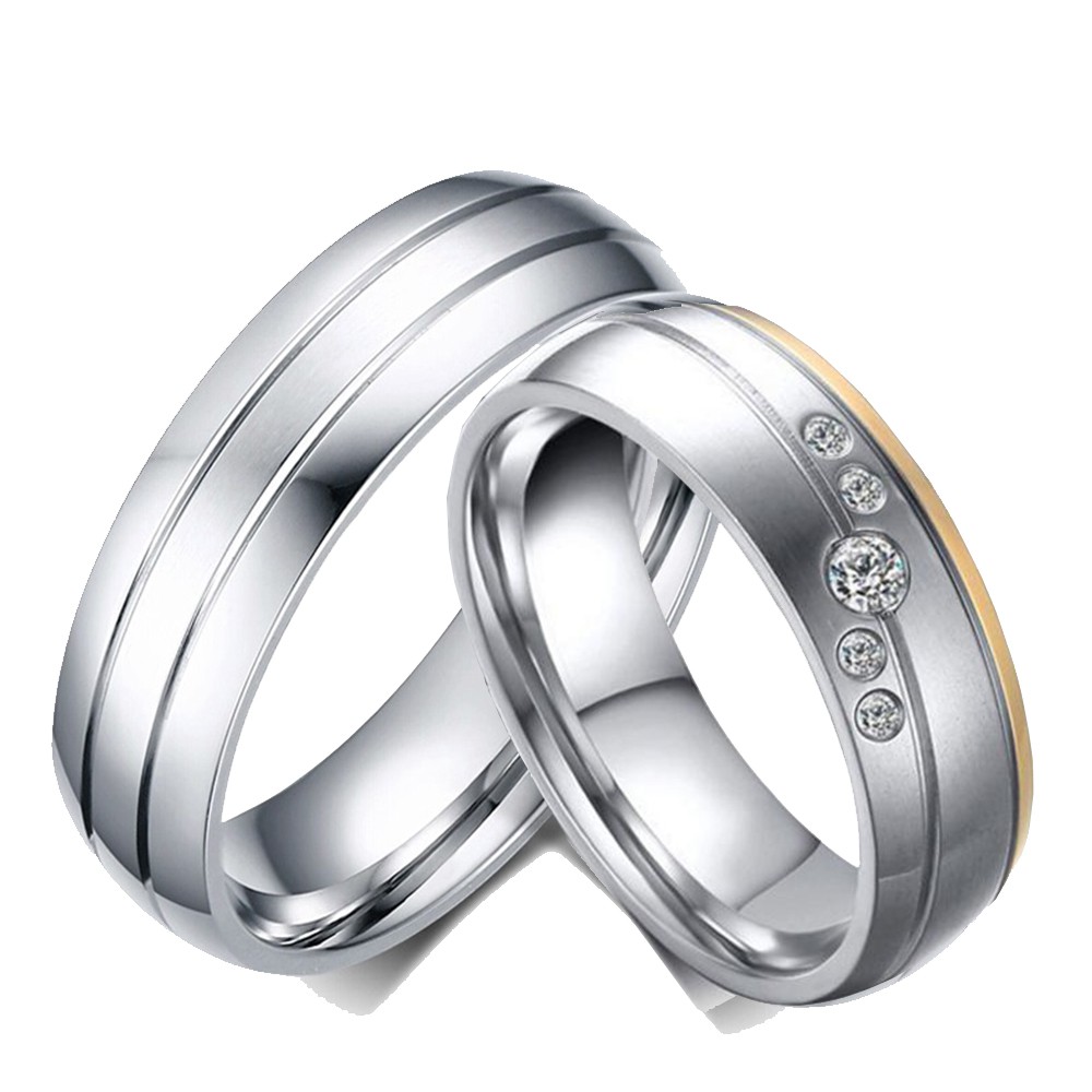 Cincin Couple / Tunangan / Nikah / Pasangan / Titanium C039