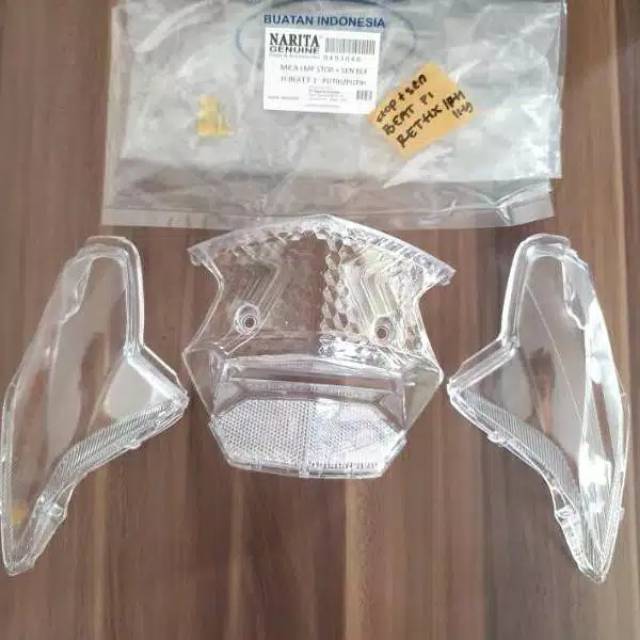 Mika kaca lampu stop belakang beat fi 2013 2014 2015 putih bening