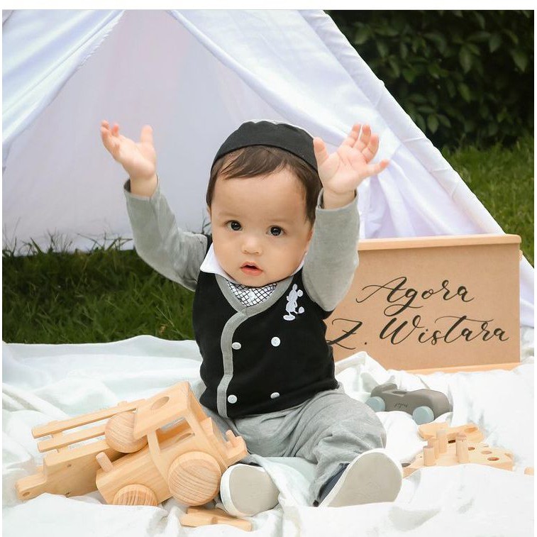 stylish KOKO / POLO / BAIQ SAILOR FESTIVE bayi baju koko anak Baju koko muslim peci bayi cowok anak laki keren lebaran aqiqa