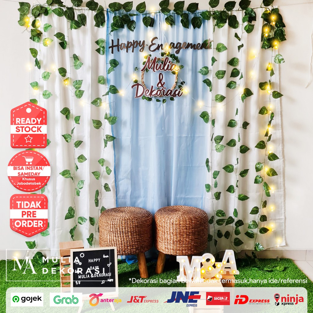 Dekorasi Lamaran Tunangan Backdrop Nikahan PhotoBooth DIY Akad Nikah Aqiqah Khitan Paket Mulia JJ