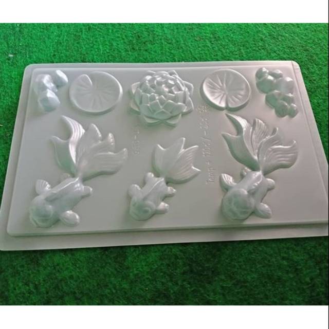 Cetakan Puding Ikan Koi Mas Koki Teratai Batu