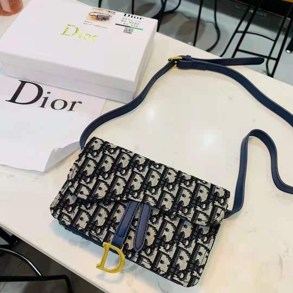 OLS17124 TAS SELEMPANG DIOR WANITA IMPORT FASHION KOREA MOTIF HURUF D CANTIK KEREN MODIS