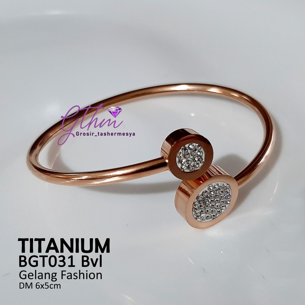 Gelang Titanium Branded BVL Perhiasan Fashion import Premium Anti Karat Simple Fashionable BGT031 GTHM