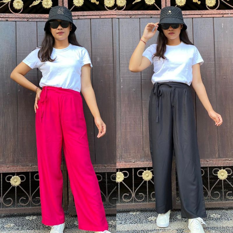 Kulot Zena Tali Samping  | Cullote Pants | Kulot Highwaist Rayon Pants