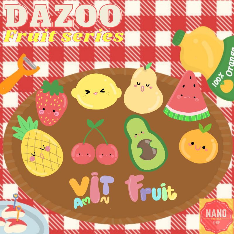 

Mini pack sticker Dazoo bullet jurnal " fruit series