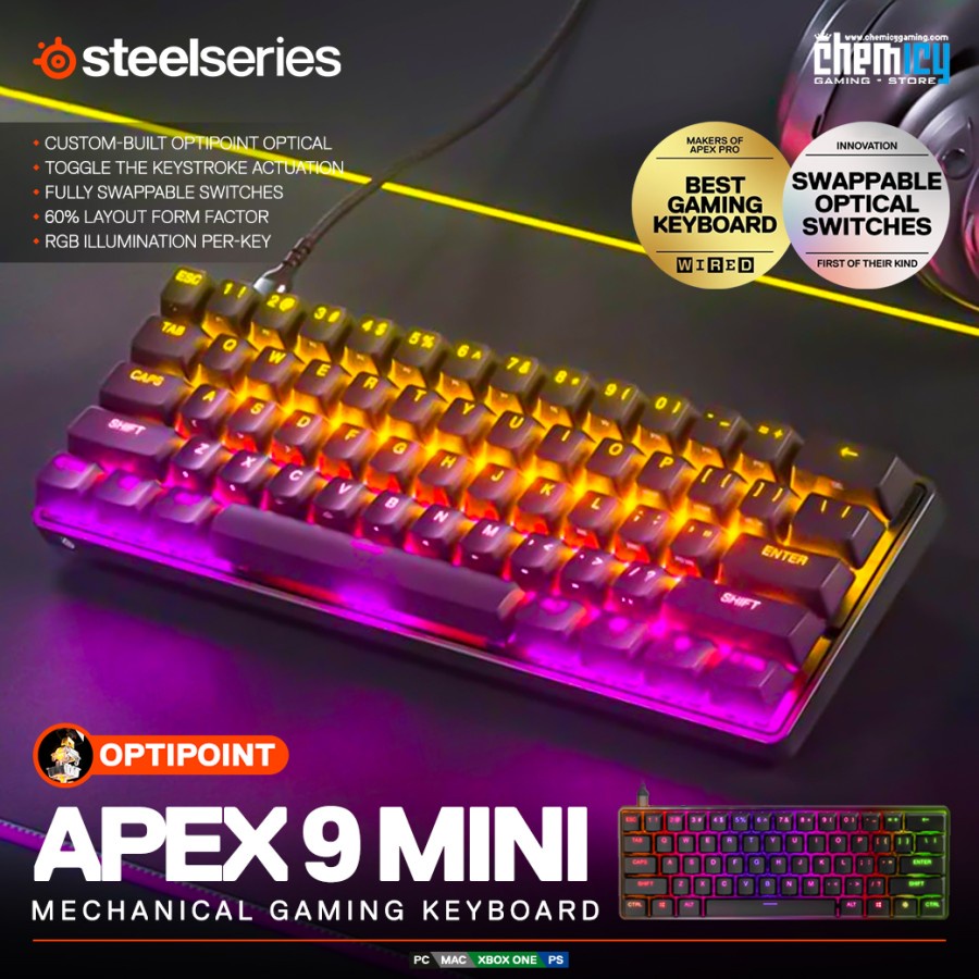 Steelseries Apex 9 Mini 60% RGB Mechanical Gaming Keyboard