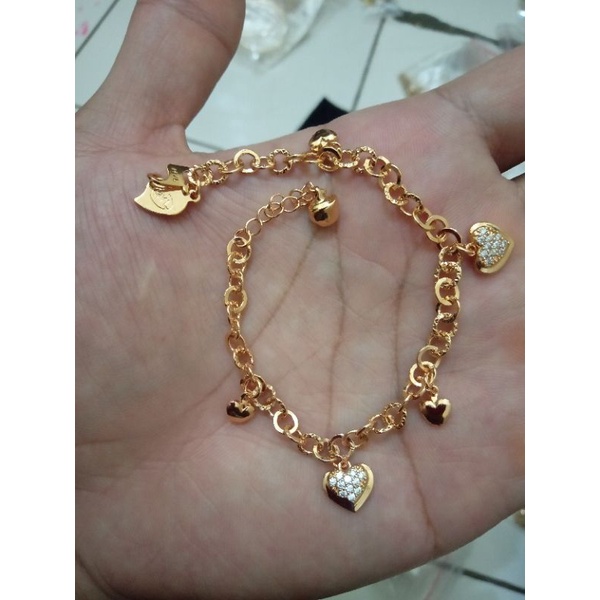 T-202.GELANG WANITA XUPING BERLAPIS EMAS DENGAN MATA ZIRCON UK18CM.