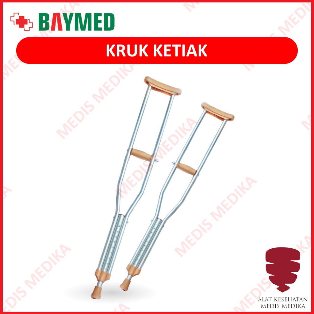 Crutch Kruk Ketiak Ukuran S M L Tongkat Sepasang Alat Bantu Jalan Size Small Medium Large