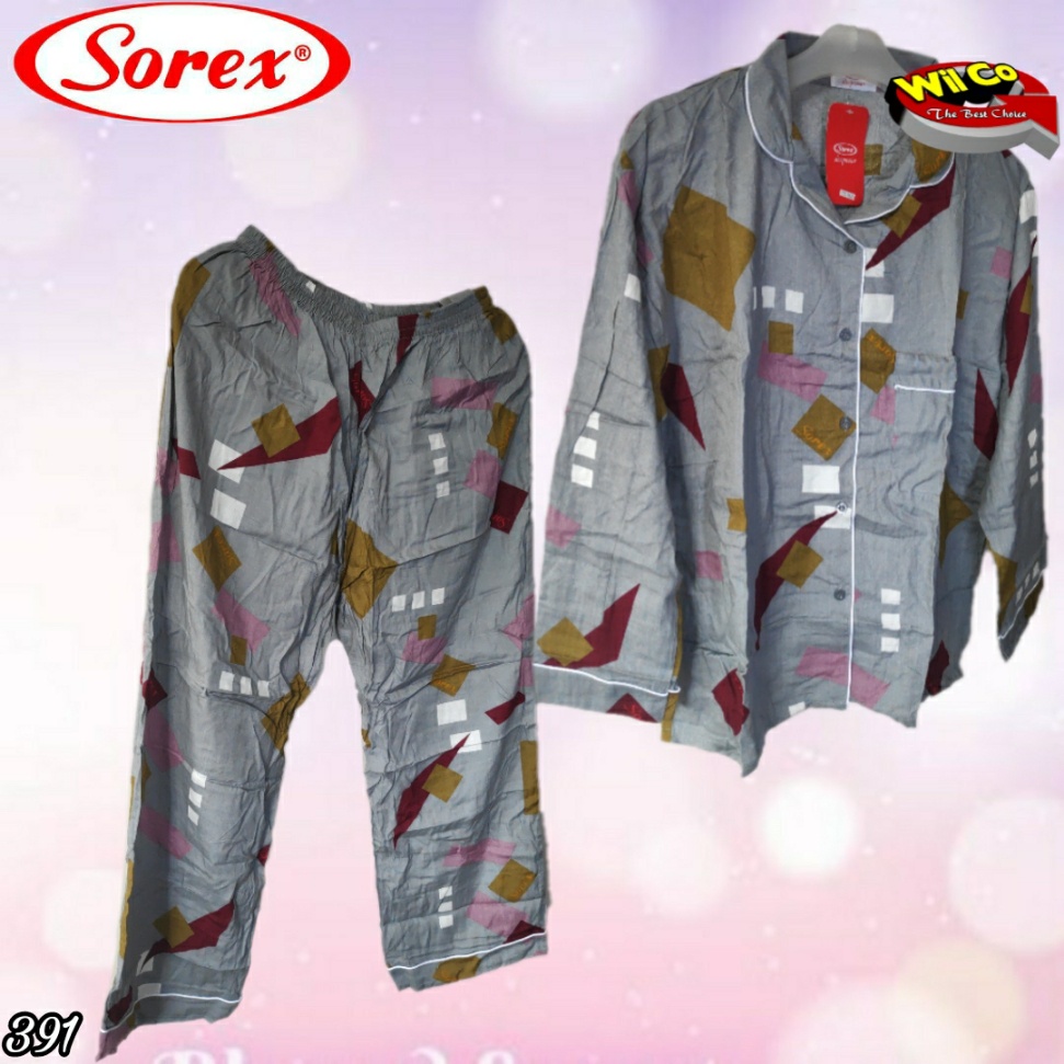 K391 - SETELAN BAJU TIDUR SOREX PREMIUM FREE SIZE LENGAN PANJANG