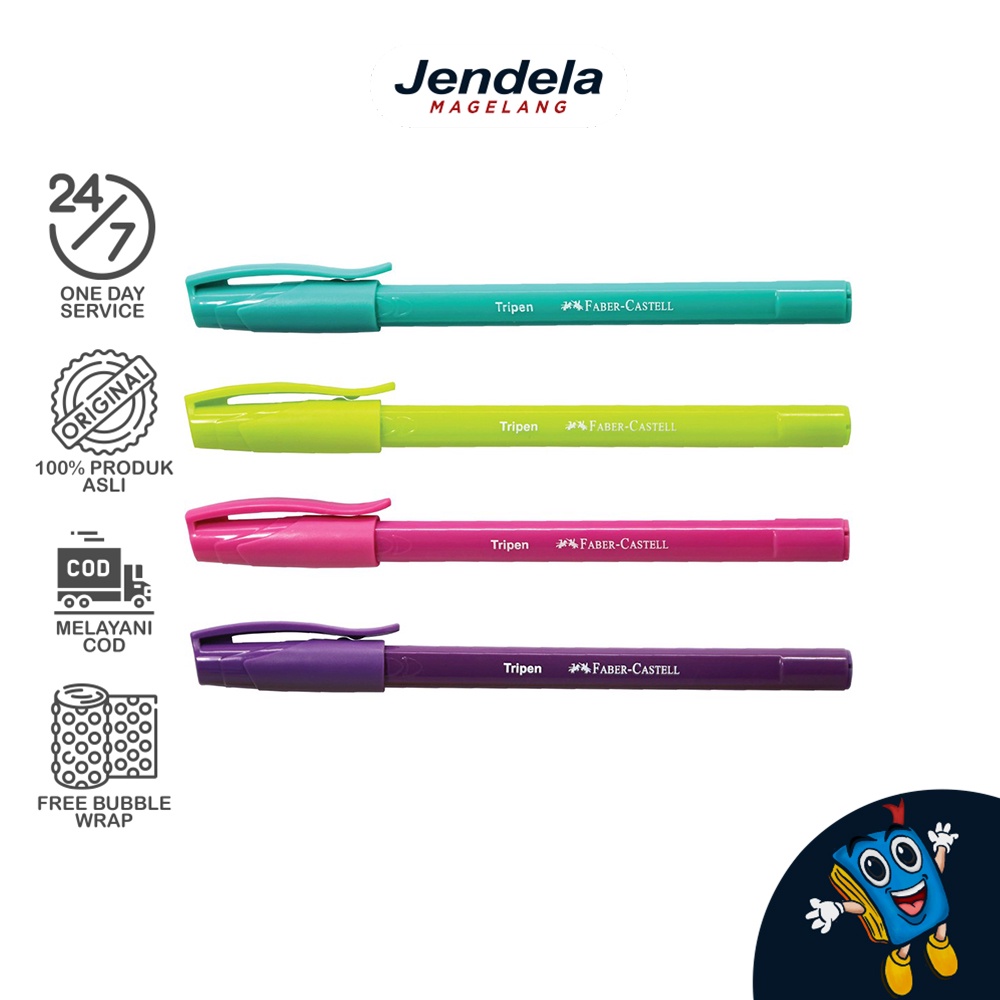 

Bolpoin Bolpen Ballpoint Faber Castell Tripen 0.7mm Mixbarrel Tinta Hitam Tinta Bold Neon Harga Satuan