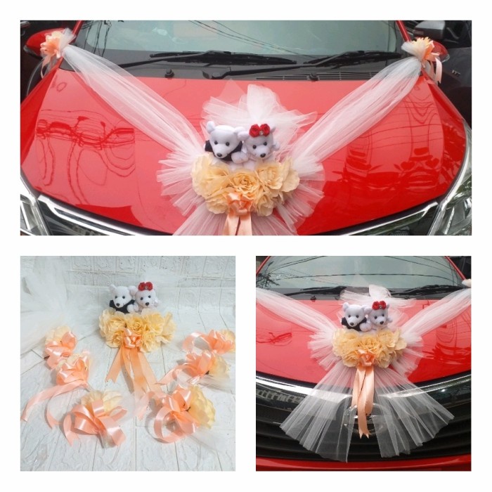 Bunga- Bunga Mobil | Bunga Mobil Boneka | Bunga Mobil Murah | Pengantin - Orange -Bunga.