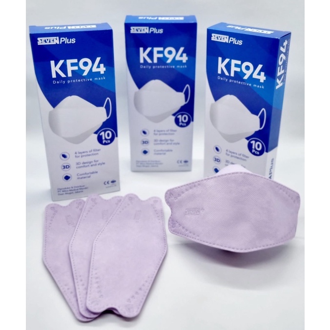 Masker Medis KF94 Seven Plus / Masker Medis Earloop 4 Ply KF94 (10 pcs)