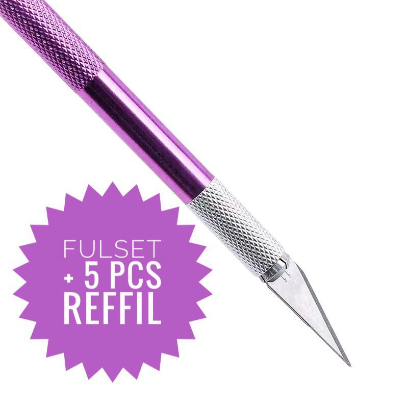 

Pen Cutter Set + Refill 5 Pcs Art Knife Pisau Ukir Cutting Sticker Dec - Putih