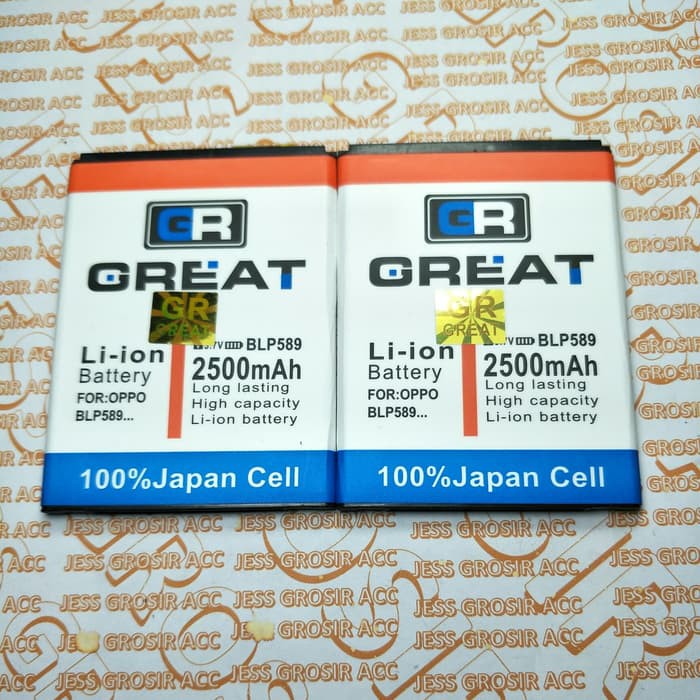 Baterai Battery Batre GREAT Double Power BLP589 BLP-589 For tipe OPPO JOY 3 , R1301 , R3001 , R3007 , Mirror 3 , A11 , A11W